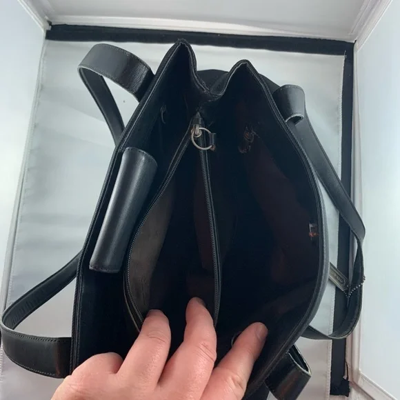 Authentic RARE Vintage COACH Nylon/Twill Black Handbag Satchel #7417 - Picture 6 of 9